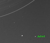 ボイジャー2号が撮影した天王星の衛星ジュリエット